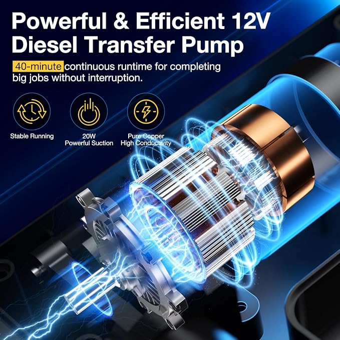 Oil Transfer Pump 12V Oil Extractor Pump for Engine Oil Change, Self-Priming Fluid Transfer Pump for Motor Oil, Gear Oil, Transmission Fluid for Boats, Automobiles, Motorcycles, ATVs, RVs, Trucks
