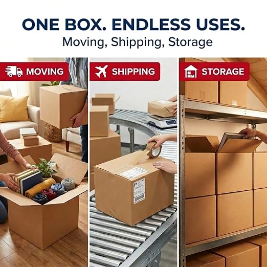 BOX USA Moving Boxes Medium 18"L x 14"W x 12"H 10-Pack | Corrugated Cardboard Box for Shipping, Mailing, Packing, Packaging and Storage 18x14x12