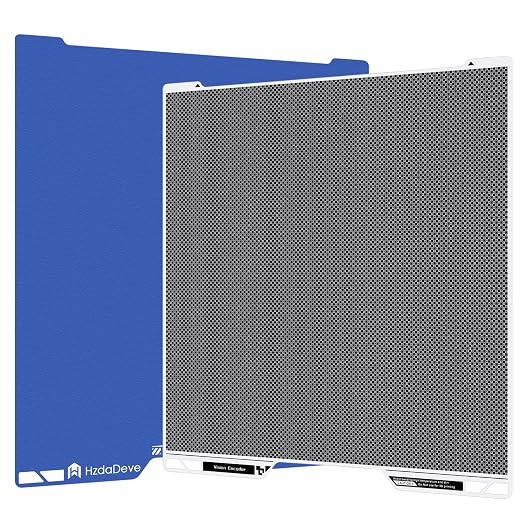 HzdaDeve 2PK H2C Vision Encoder and H2C Cool Plate Double Sided Smooth Cold Build Plate PEI Sheet Platform 335X346.5MM Advanced Accuracy Calibration Tool 5-Minute Calibration for Bambu Lab 3D Printer