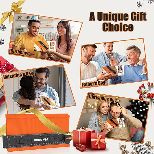 DODOWIN Contour Gauge Profile Tool Unlimited Connection 10 inch, Super Gauge Shape and Outline Tool, Gift for Men Dad Him Husband, Shape Outline Edge Angle Measuring