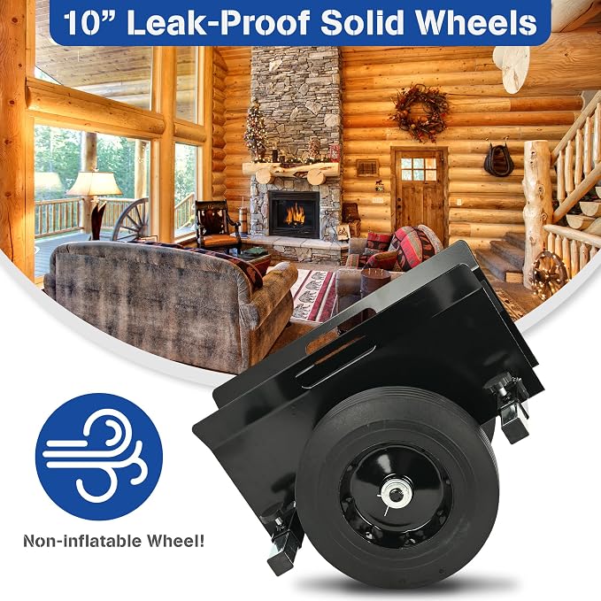 Heavy Duty Panel Dolly Black 1100LBS Capacity Door Cart with 10" Solid Wheels, Adjustable Drywall Mover Panel Drywall Cart Material Handling All Terrain Slab Dolly