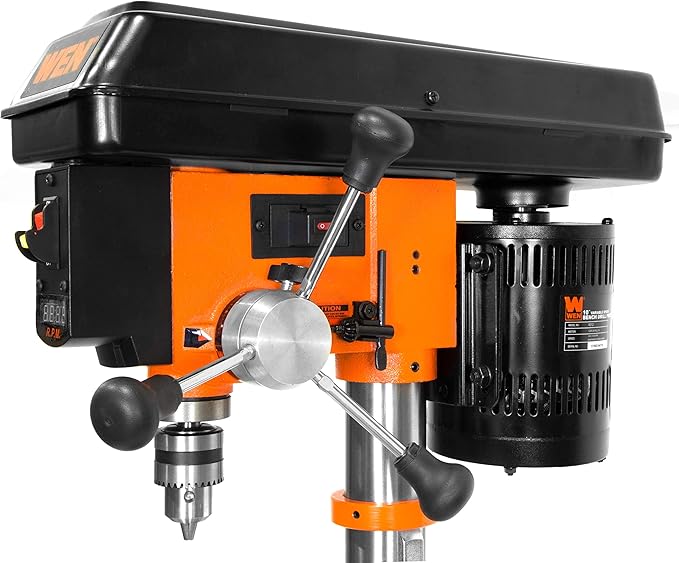 WEN 10-Inch Benchtop Drill Press, 6.2-Amp Variable Speed Motor with Cast Iron Construction, and Laser (DP1062V)