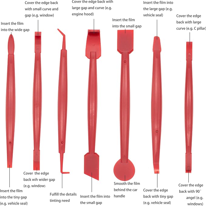Spanno Vinyl Wrap Tools Kit Window Tint Kits for Automotive, Include Pro Wrapping Squeegee, Plastic Scraper, Felt Squeegee, Vinyl Wrap Gloves, Cleaning Cloth, Rubber Waterblade and Utility Knife