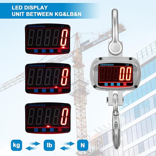 Hyindoor 3000kg 6600lb Crane Scale, 3T Digital Crane Scale with Remote Control, Temperature and Humidity Measuring Hanging Scale, Industrial Heavy Duty Electronic Scales Hoist Scales