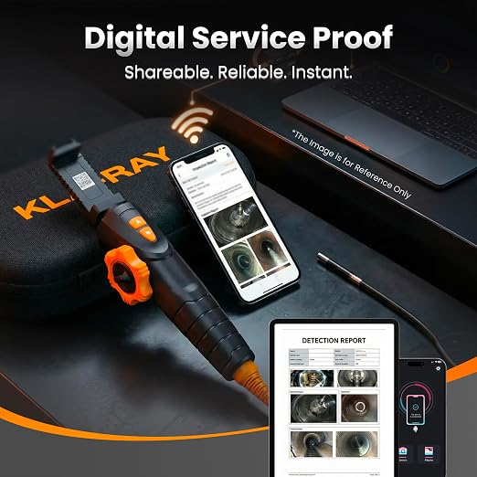 UW19-MP60 Two-Way Articulating Borescope with Light, 6mm Inspection Camera for iPhone & Android, Type-C & Lightning Compatible Flexible Snake Camera for Automotive Engine Inspection, 3.3FT
