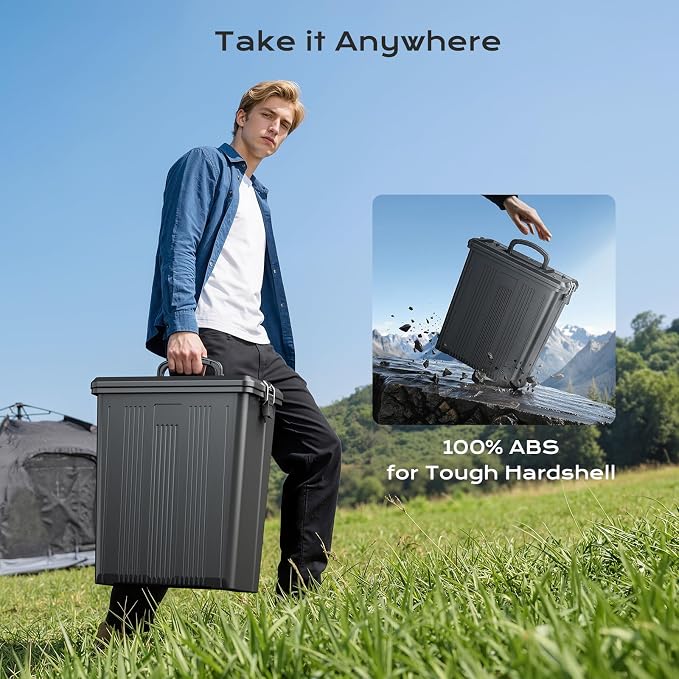 Portable 4 Gallon Misting System with 15000mAh Rechargeable Pump, Stand, 33FT Hose – Powerful Outdoor Water Bucket Misters for Outside Patio Cooling, Backyard, Canopy, Sports, Greenhouse, Camping