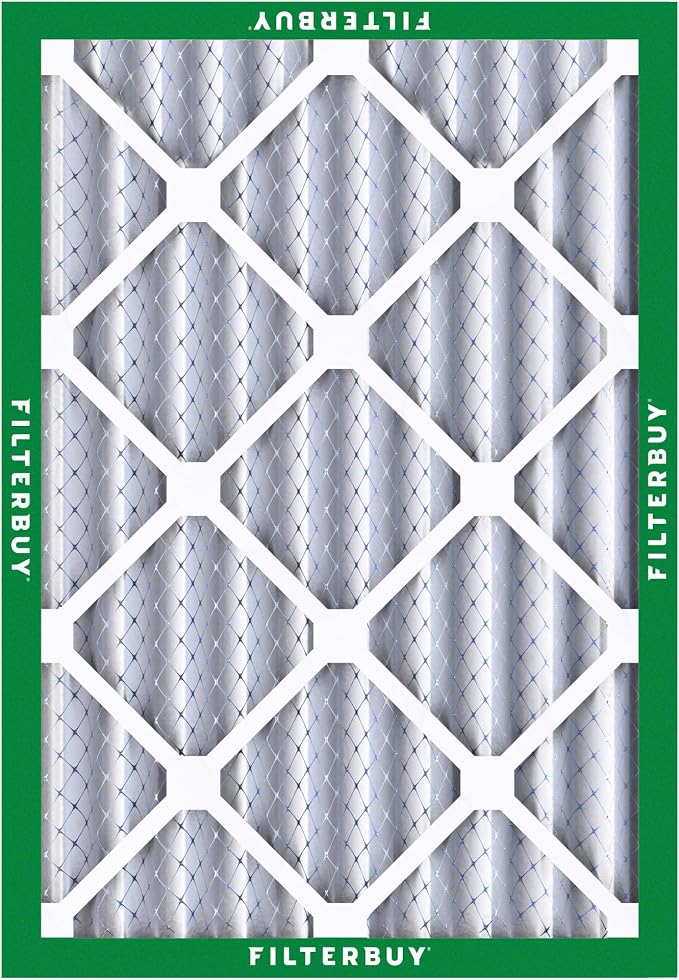 Filterbuy 20x24x4 Air Filter MERV 8 Essential Dust & Allergy Defense (6-Pack), Electrostatic Pleated HVAC AC Furnace Filters Replacement, Made in USA (Actual Size: 19.38 x 23.38 x 3.63)