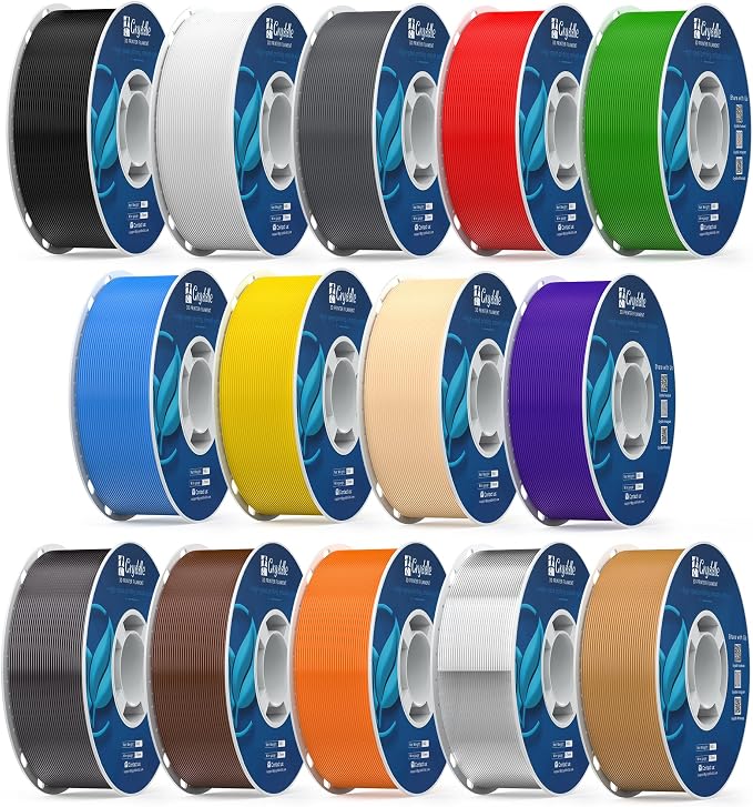 PETG Filament 14KG Color Mix Bundle – 14 Rolls Bundle, 1.75mm ±0.03mm High Precision, High Toughness & Heat Resistance, Compatible with FDM 3D Printers