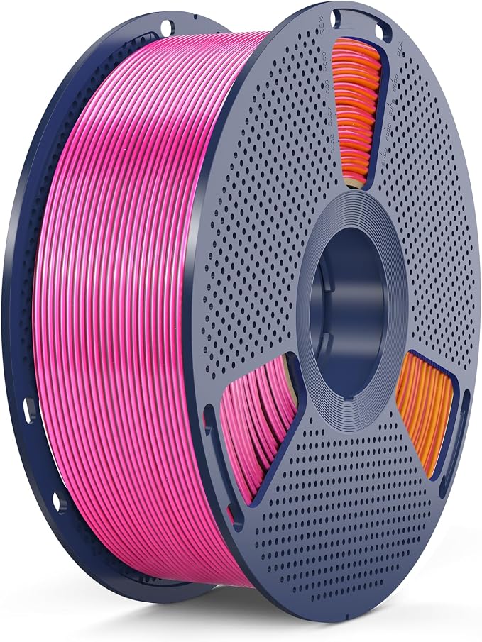 SUNLU Silk Quadruple Color PLA Filament, Silk PLA 3D Printer Filament 1.75mm, Neatly Wound Shiny Silk 3D Printer Filament 1.75mm ±0.02mm, 1KG Spool (2.2lbs), Silk Four Color (Black Red Yellow Grey)