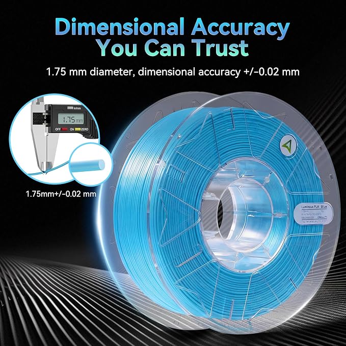 Creality 3D Printer Luminous RFID Filament, Hyper RFID PLA Filament 1.75mm for 3D Printing, Glow in The Dark Filament, Bright Long-Lastin, 1KG(2.2 lbs) Spool (Yellow+Green)