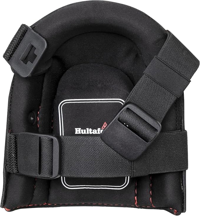 Hultafors Work Gear HT5213 Heavy-Duty Riveted Gel Leather Kneepads for Work with Thick Layered Gel Cushion, High Density Closed-Cell Foam and Neoprene Padding, Slip-in-Clip Buckle Fastener