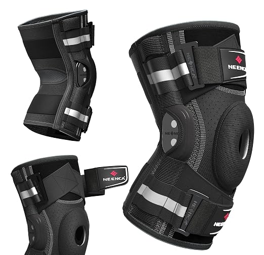 NEENCA Professional Knee Brace for Knee Pain, Hinged Knee Support with Patented X-Strap Fixing System, Strong Stability for Pain Relief, Arthritis, Meniscus Tear, ACL, PCL, MCL, Runner, Sport, Workout