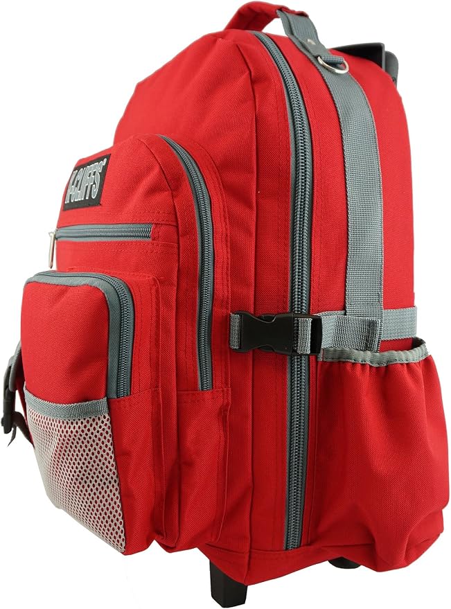 K-Cliffs Heavy Duty Rolling Backpack School Bookbag with Wheels Deluxe Wheeled Daypack
