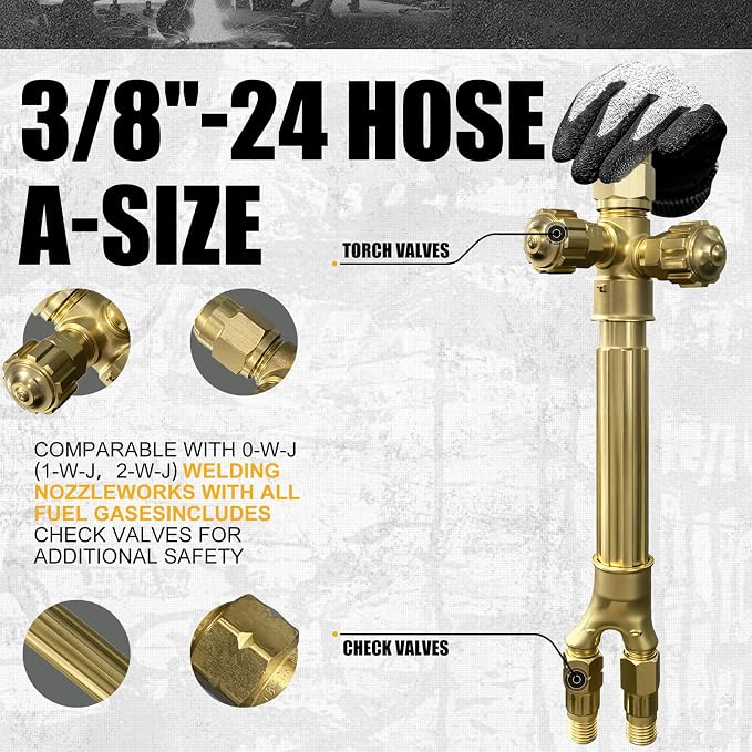Ligth Duty Welding/Brazing Series "J" Torch Handle with Welding Tips, with Check Valves