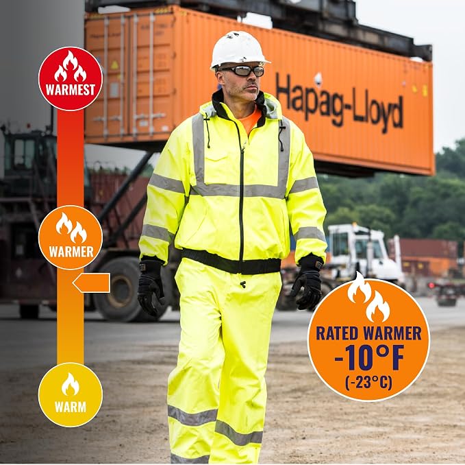 Ergodyne GloWear 8925 ANSI High Visibility Lime Reflective Thermal Safety Pants, 3XL