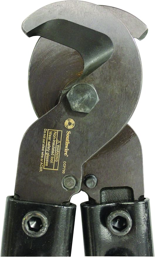 Southwire HD Cable Cutter 750MCM - Efficient Blade Action for Copper & Aluminum - Curved Blade Jaws - Adjustable Pivot Bolt - Clean Cuts Through Communication Cables