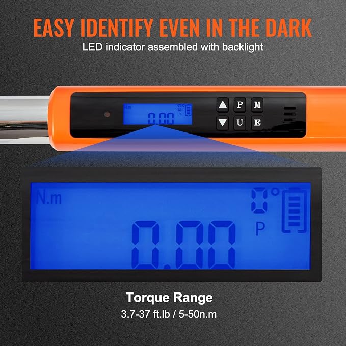 VEVOR 3/8-inch Drive(3.7-37ft.-lb.) Digital