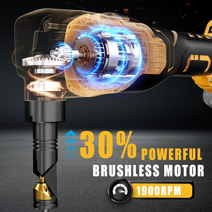 MtiolHig Cordless Metal Nibbler Compatible with DeWalt 20V Battery,18-Gauge Electric Nibbler with Assist Handle & 2 Blades, 1900RPM Brushless Metal Cutter for Stainless Steel, Aluminum(Tool Only)