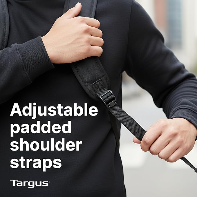 Targus 16 Inch Compact Rolling Backpack, Black - Wheeled Travel Bag Fits Laptops Up to 16”