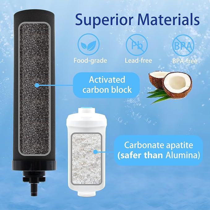 Water Filter Replacement for Berkey® Black & Fluoride Filters | Compatible with Berkey® Gravity Water Filter System, Combo Pack