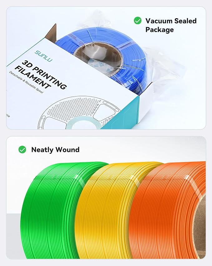 SUNLU PETG Filament Refill 1.75mm 1KG, High Speed 3D Printer Filament Refill, No-Spool Matte PETG Refill for Reusable Spools Compatible with Bambu Labs Filament Printer, 1KG/Roll (Matte Red)