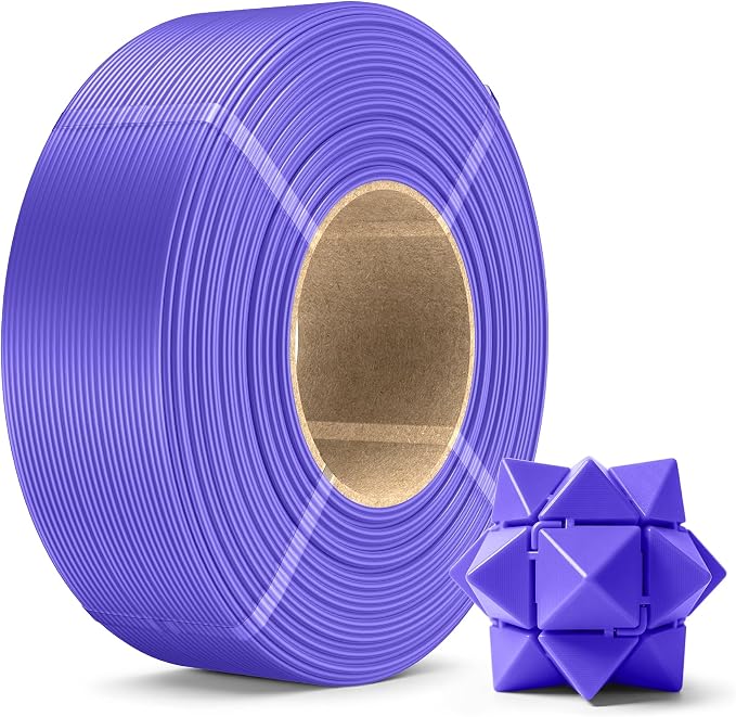 SUNLU PLA+2.0 3D Printer Filament Refill 1.75mm, 1KG Lavender Purple | High Toughness PLA+ Filament, No Spool Refill for Reusable Spools, Compatible with Bambu Lab 3D Printers, Lavender Purple