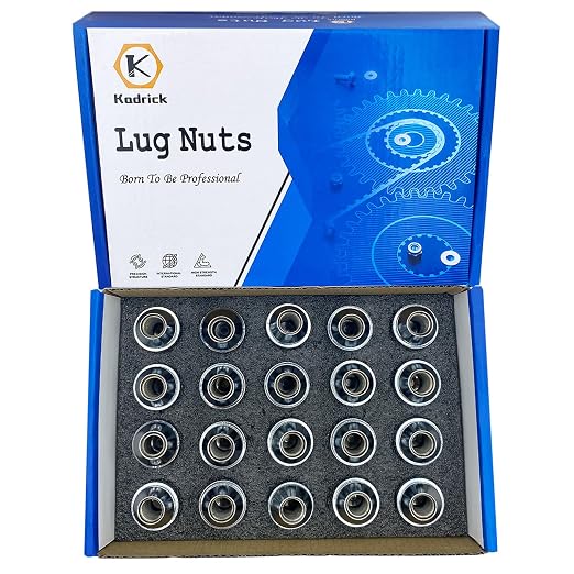 Kadrick 20pcs M12x1.5 Lug Nuts,One-Piece Solid Chrome, Replacement for 2001-2019 Ford Escape/2012-2018 Focus/2006-2019 Fusion/Lincoln 2015-19 MKC/2012-16 MKZ,Large Acorn Seat，New Model……