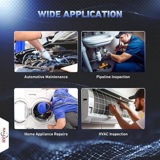 Ralcam 360° Articulating Borescope, 6.2mm/0.24in Slim Probe | 4X Zoom, Joystick 4 Ways Endoscope Inspection Camera with Light for Automotive Engine, HVAC, Mechanics