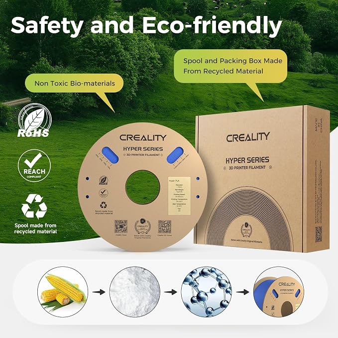 Official Creality Hyper PLA Filament Bundle, Up to 600mm/s High Speed 3D Printer Filament PLA, No-Tangling Stronger Toughness Fit Most 3D Printers
