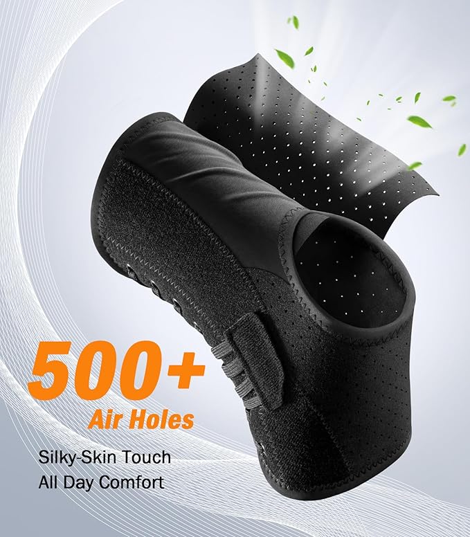Slim-Fit Ankle Brace for Sprained Ankle, Quick Lace Up Ankle Support for Women Men with 2 Auto-Shaped Pads, Air Fabric Cool Ankle Stabilizer for Injury Recover, Running,Sports, L(13”-14”)