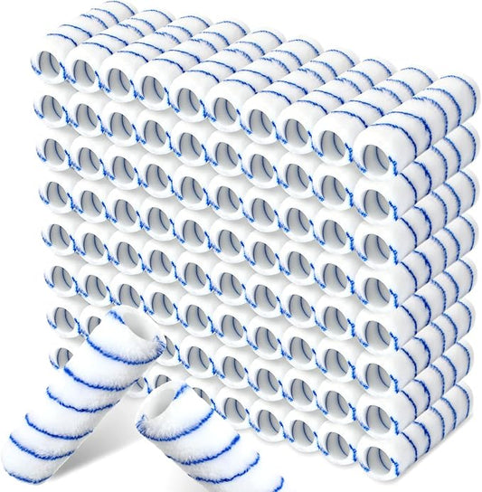 Leumoi 80 Pieces 9 Inch Paint Roller Covers 1/2 x 9 Inch Microfiber Paint Brush Roller Kit Naps House Painting Supplies for Wall House Home Repair Tools(Blue Stripe)