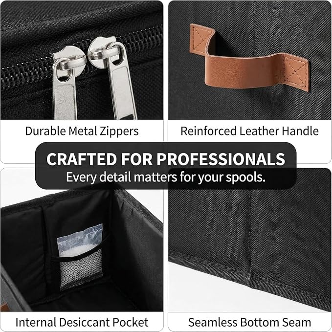 Filament Storage Box Waterproof Dry Box with Desiccants (Black, 6 Pack) | Transparent View, Zipper Design, For Home & Office, Workshop Use