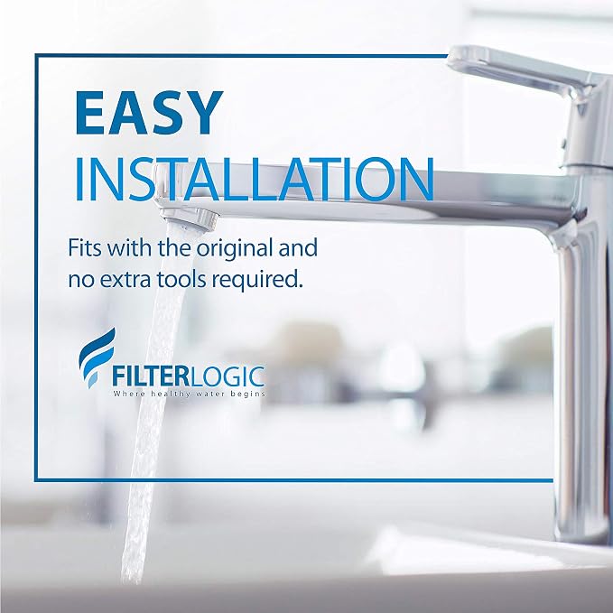Filterlogic 3US-PF01 Replacement Filter, Replacement for Filtrete® 3US-PF01, 3US-MAX-F01H, 3US-PF01H, Delta RP78702, Manitowoc K-00337, K-00338, HF20, HF25, HF27, HF25-S, HF20-I, 3 Pack
