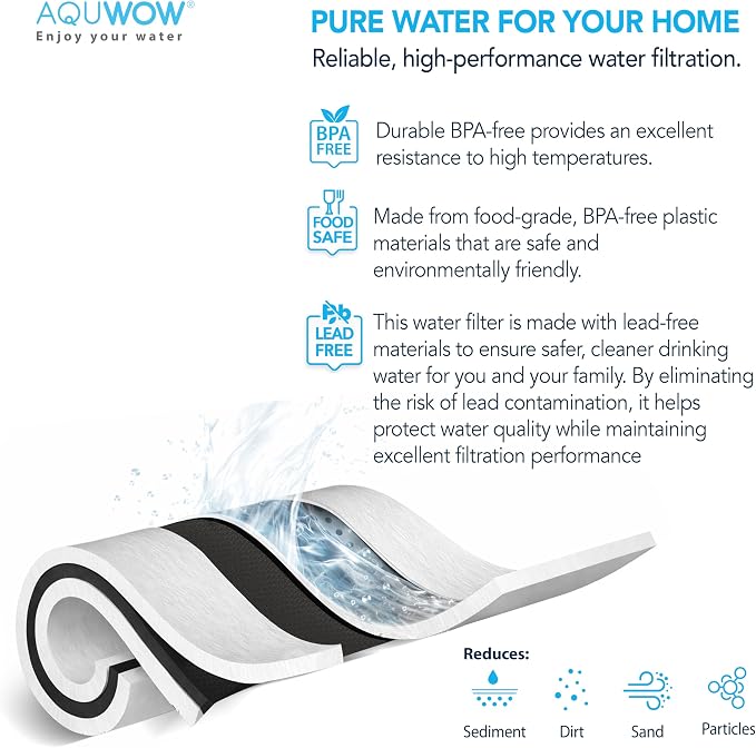 PP10BB-CC 5 Micron 4.5" x 10" Water Filter Set – Polypropylene Replacement Cartridges for Whole House Systems, Big Blue Compatible Filters (2, 10 x 4.5)