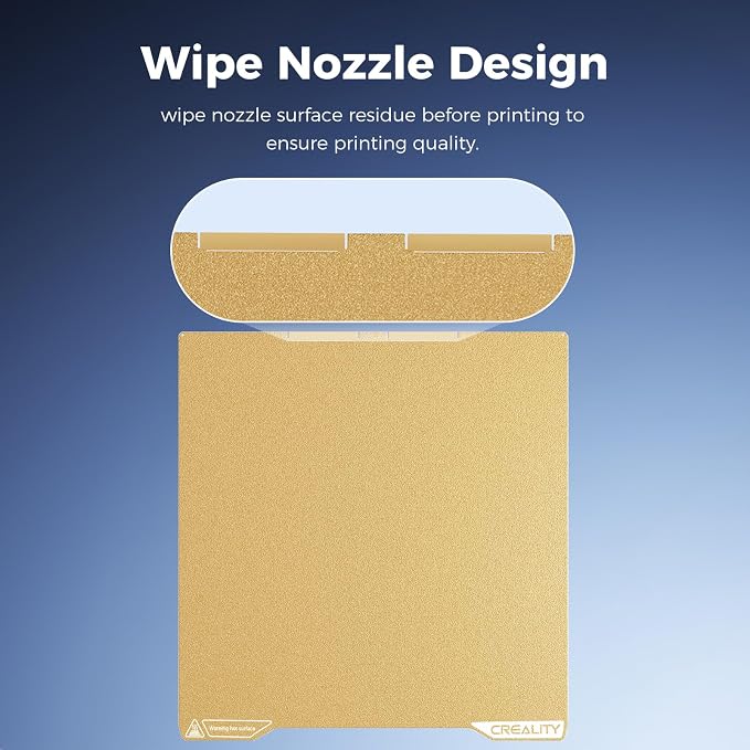 Creality K2 Build Plate, 270x293mm Textured PEI Sheet Magnetic Flexible Removable Spring Steel Printing Plate 3D Printer Bed Plate, K2 Combo PEI Gold Double Sided Frosted Build Plate for 3D Printer