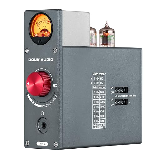 Douk Audio Tube Phono Preamp: HiFi MM/MC Turntable Preamplifier | Headphone Amp with AUX Input | VU Meter for Record Players, Vinyl Systems Audiophiles (T4 Plus)