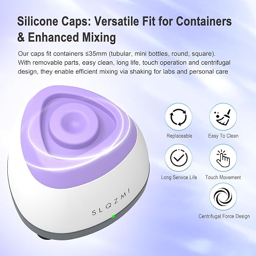 Mini Vortex Mixer, Nail Polish Shaker, Paint Shaker & Paint Mixer for Gel Polish, Acrylic Paints, Eyelash Adhesives, Tattoo Ink, Lab Vortex Mixer for Centrifuge Tubes and Test Tubes (Purple)
