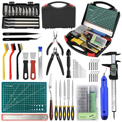 3D Printer Tool Kit, 105 Pcs 3D Printer Accessories Includes Deburring Tool, Removal Tools, Digital Caliper, Cutting Mat, Carrying Case, 3D Printing Tool Kit for Finishing, 3D Print Removing, Cleaning