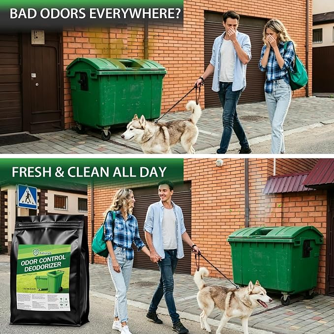 Outdoor Trash Can Deodorizer 6 lbs, Industrial Strength Garbage Can Odor Eliminator & Moisture Absorber for Outdoor Trash Cans, Waste Containers & Recycling Bins, Heavy Duty Long Lasting Odor Control