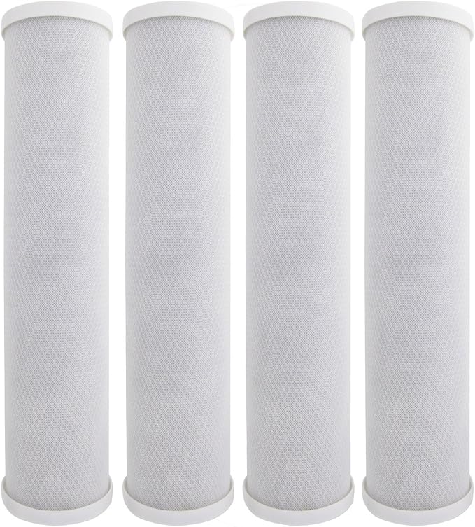 Tier1 5 Micron 20 x 4.5 Water Filter | Radial Flow Granular Activated Carbon Whole House Cartridge | Replacement for Pentek EP-20BB, 155583-43, CB-45-2005 | 4.5 x 20 Water Filter (4-Pack)
