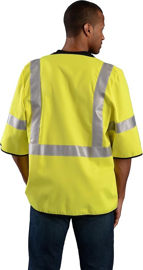 Occunomix LUX-HSG3FR-Y2X Classic Flame Resistant Single Stripe Solid Vest, Class 3, XX-Large, Yellow