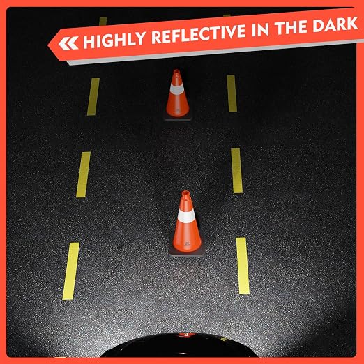 RoadHero 8 Pack Traffic Safety Cones 18 Inch, PVC Cone with Black Weighted Base, Orange Cones with Reflective Collar, Cones for Parking Lot, Construction Events, Road Safety