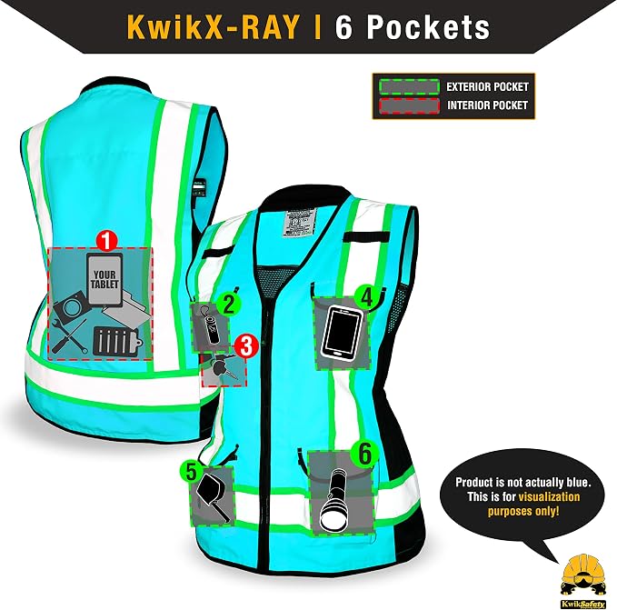 KwikSafety - Charlotte, NC - GODMOTHER (LOOSE FIT) Class 2 & Class 3 Safety Vest for Women [TABLET POCKET] ANSI OSHA