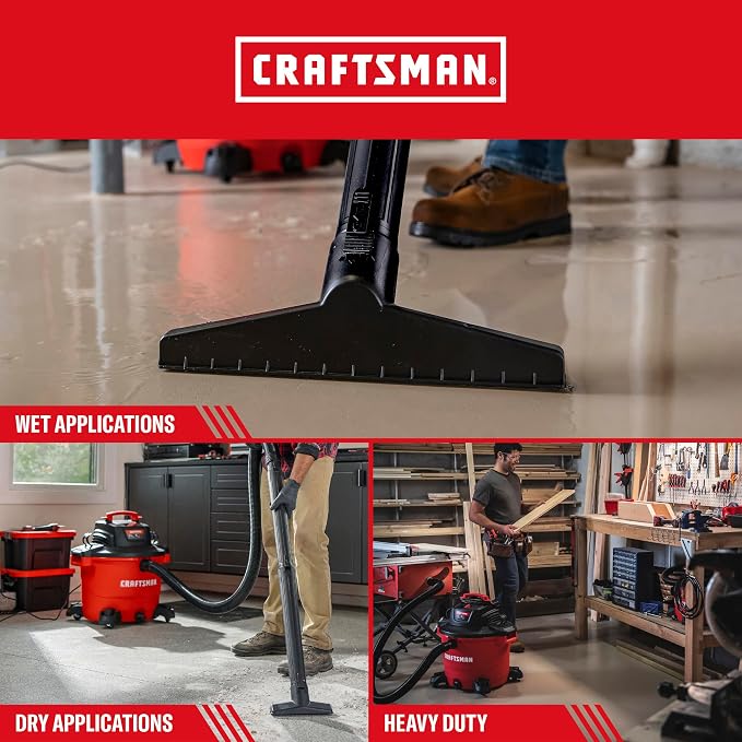 CRAFTSMAN CMXEVBE18695 16 Gallon 6.5 Peak HP Wet Dry Shop Vacuum