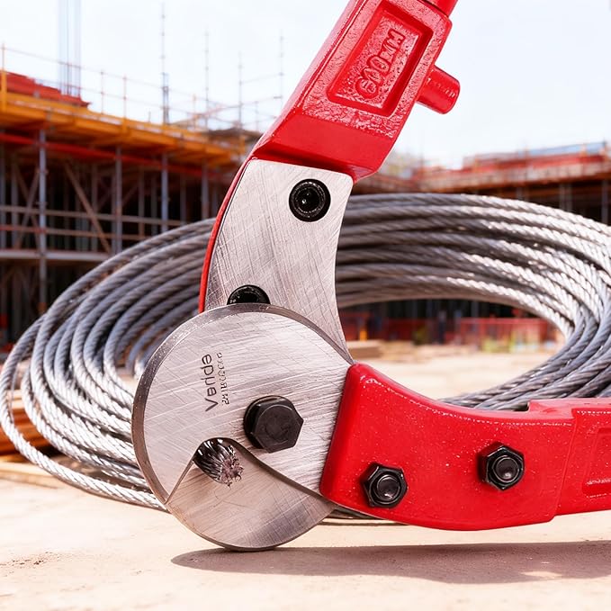 Verida Wire Cutters 36 inch, Industrial-Grade Heavy Duty Wire Rope Cutter, Chrome Vanadium Steel, Hardness 65 HRC. for Stainless Steel Wire and Hard Wire Ropes, Red