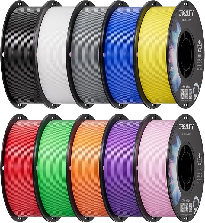 Creality PETG 3D Printer Filament 10 kg, Excellent Toughness High Precision, Odorless Non-Toxic Moistureproof, Glossy PETG Filament 1.75mm for 3D Printer