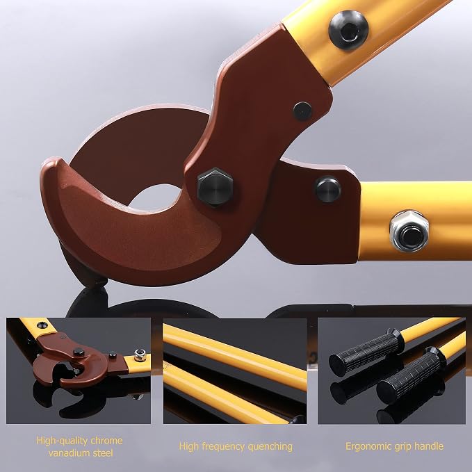 LK-250 Heavy Duty Cable Cutters, Multifunctional Labor-saving Long Arm Wire Cutter Pliers, Electrical Heavy Duty Cable Cutters for Cutting Copper and Aluminum Cable Up to 250mm²