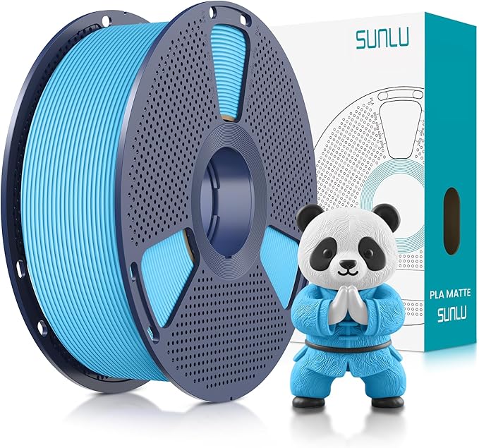 SUNLU PLA Matte 3D Printer Filament 1.75mm, PLA Filament 1kg Spool (2.2lbs), Dimensional Accuracy +/- 0.02mm, Matte Light Blue PLA