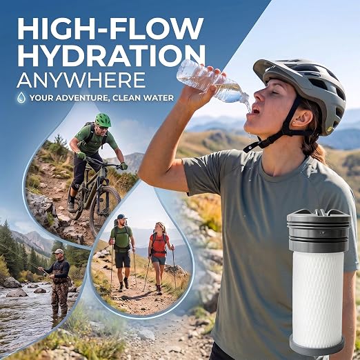 Replacement Water Filter Cartridge Compatible with Katadyn Hiker and Hiker Pro Systems, 200 Gallons Capacity for Taste Improvement, Backpacking & Camping, 1-Pack