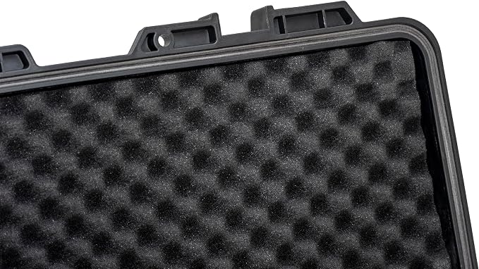 MEIJIA Portable Waterproof All Weather Hard Rifle Case,Soft Handle Grip,Customizable Fit Foam Inserted,without wheels,Black